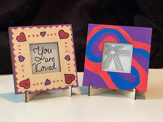 Handmade Zentangle® Bijou Frame – 4" Wood Display for 2" Tiles