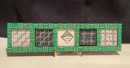 Handmade Zentangle® Bijou Frame – 5-Tile Top-Loading Wood Display for 2" Tiles