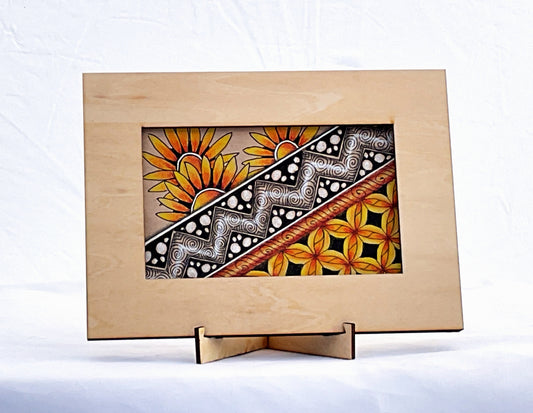 Handmade Zentangle® Phi Frame – 1 Tile Display