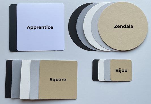 Bijou Zentangle® Tiles – 10 Pack – 2 inch – White, Renaissance, Gray, Black