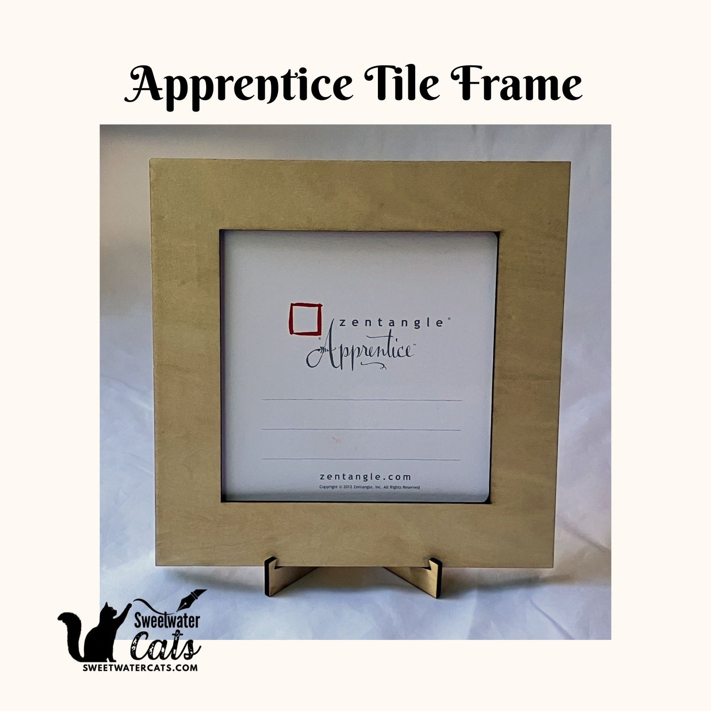 Handmade Zentangle® Apprentice Frame – 1 Tile Display
