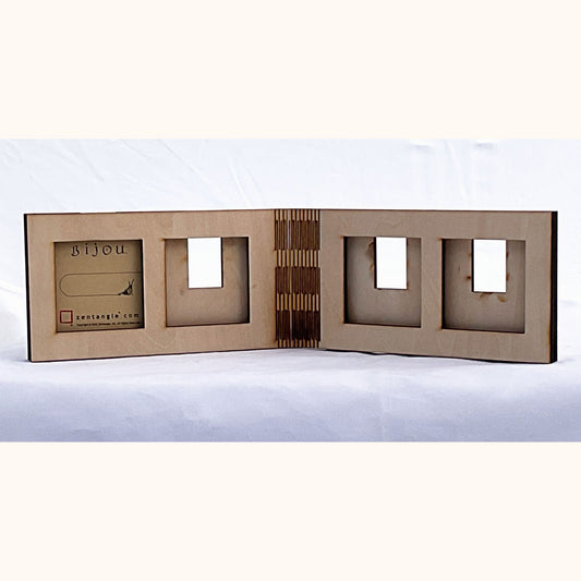 Handmade Zentangle® Bijou Living Hinge Frame – 4 Tile Display