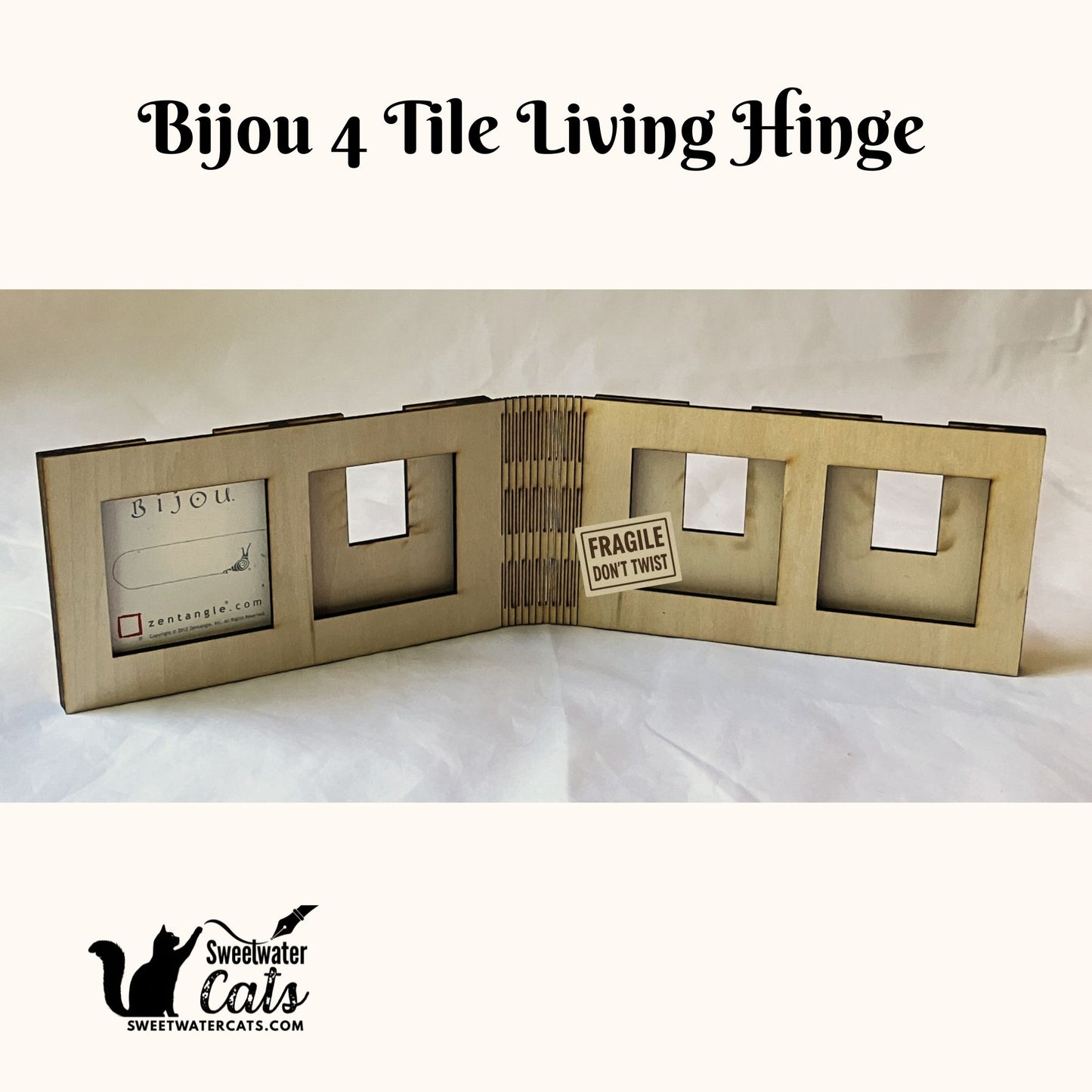 Handmade Zentangle® Bijou Living Hinge Frame – 4 Tile Display