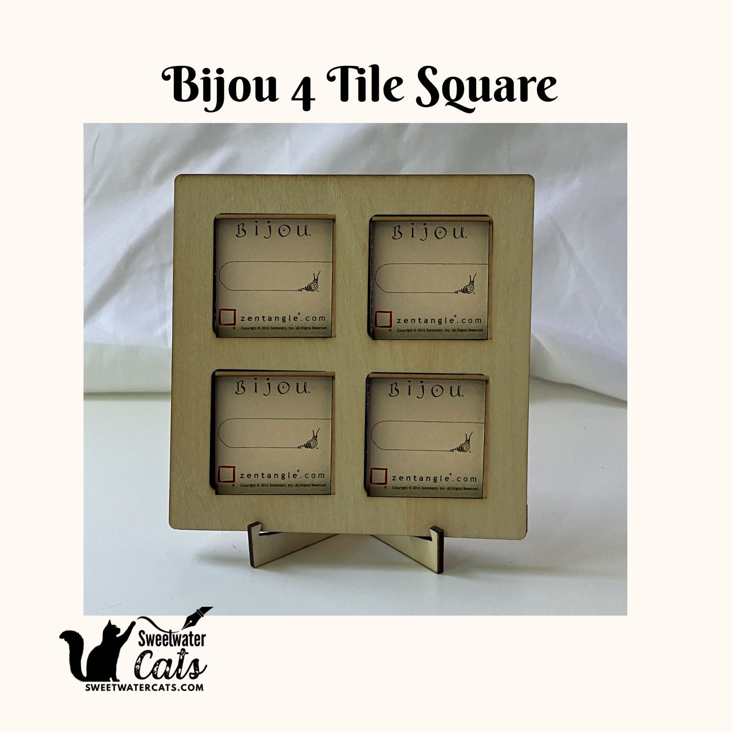 Handmade Zentangle® Bijou Frame – 4 Tile Square Display