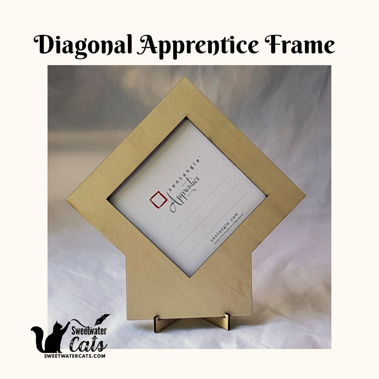 Handmade Zentangle® Apprentice Frame Diagonal – 1 Tile Display