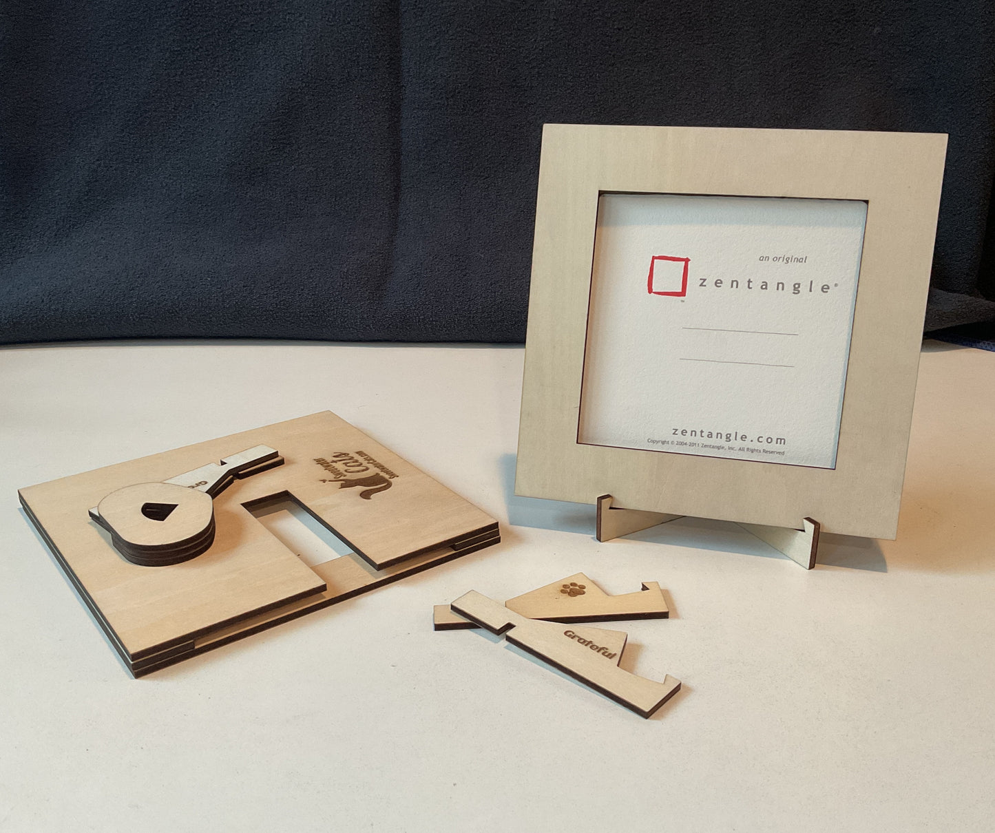 Handmade Zentangle® Square Frame – 5.5" Wood Display for 3.5" Tiles