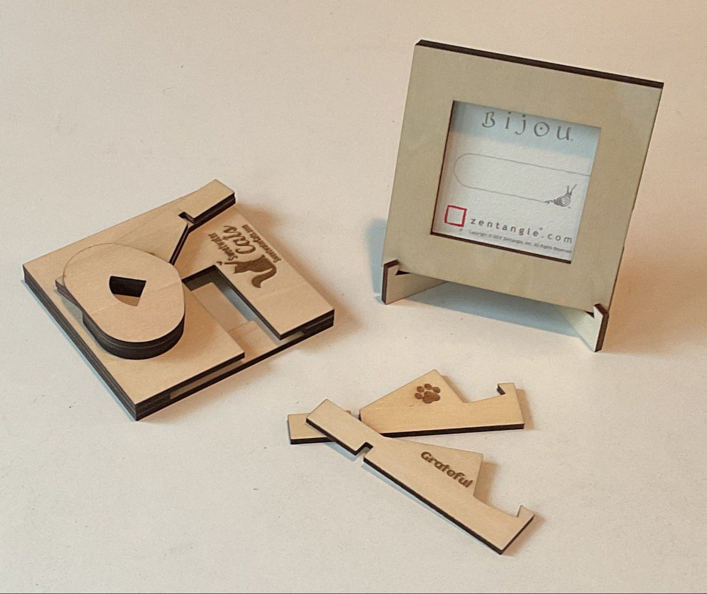 Handmade Zentangle® Bijou Frame – 4" Wood Display for 2" Tiles