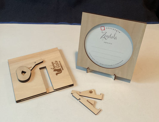 Handmade Zentangle® Zendala Frame – 5.5" Wood Display for 4.5" Tiles