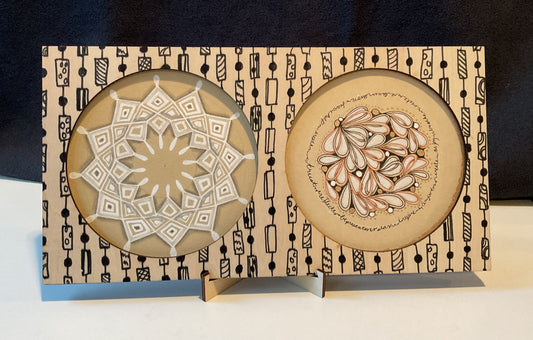 Handmade Zentangle® Zendala Frame – 2 Tile Display