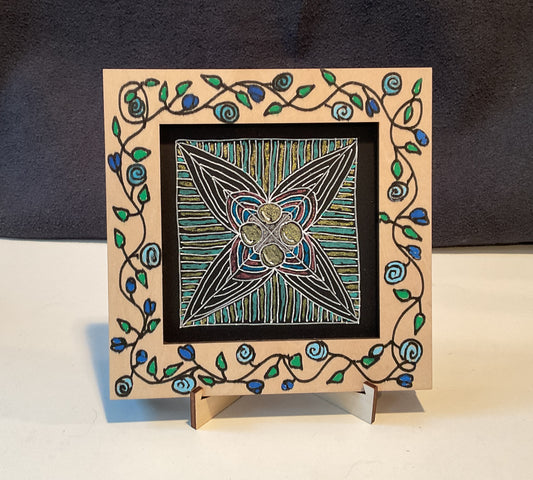 Handmade Zentangle® Square Frame – 1 Tile Display