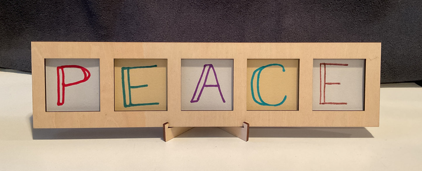 Handmade Zentangle® Bijou Frame – 5-Tile Top-Loading Wood Display for 2" Tiles