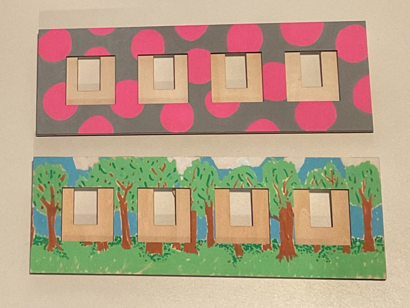 Handmade Zentangle® Bijou Frame – 4-Tile Top-Loading Wood Display for 2" Tiles