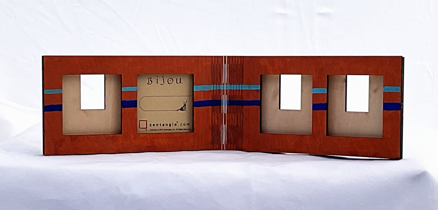 Handmade Zentangle® Bijou Living Hinge Frame – 4 Tile Display