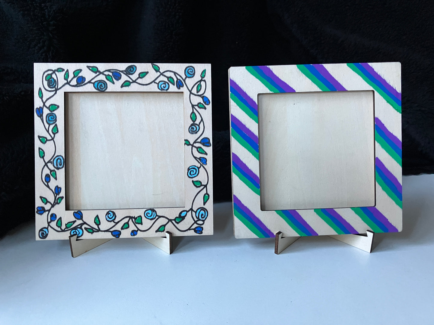 Handmade Zentangle® Square Frame – 5.5" Wood Display for 3.5" Tiles