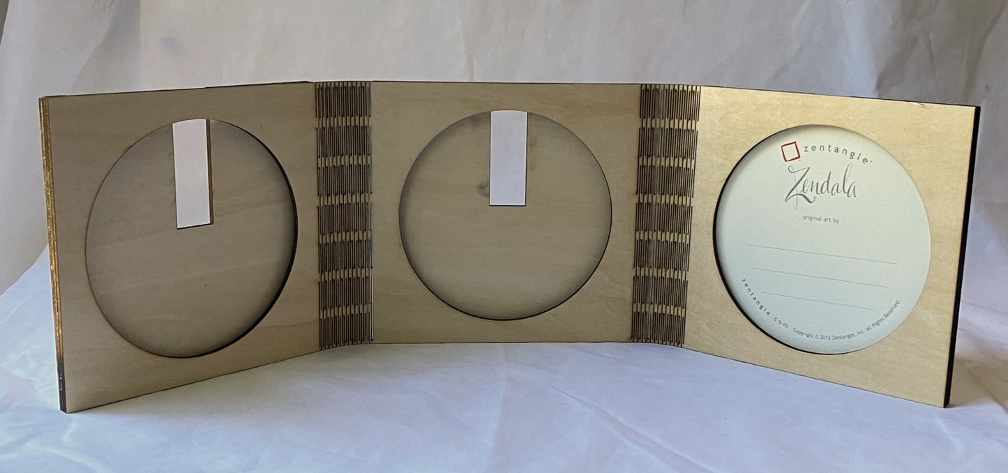 Handmade Zentangle® Zendala Living Hinge Frame – 3 Tile Display