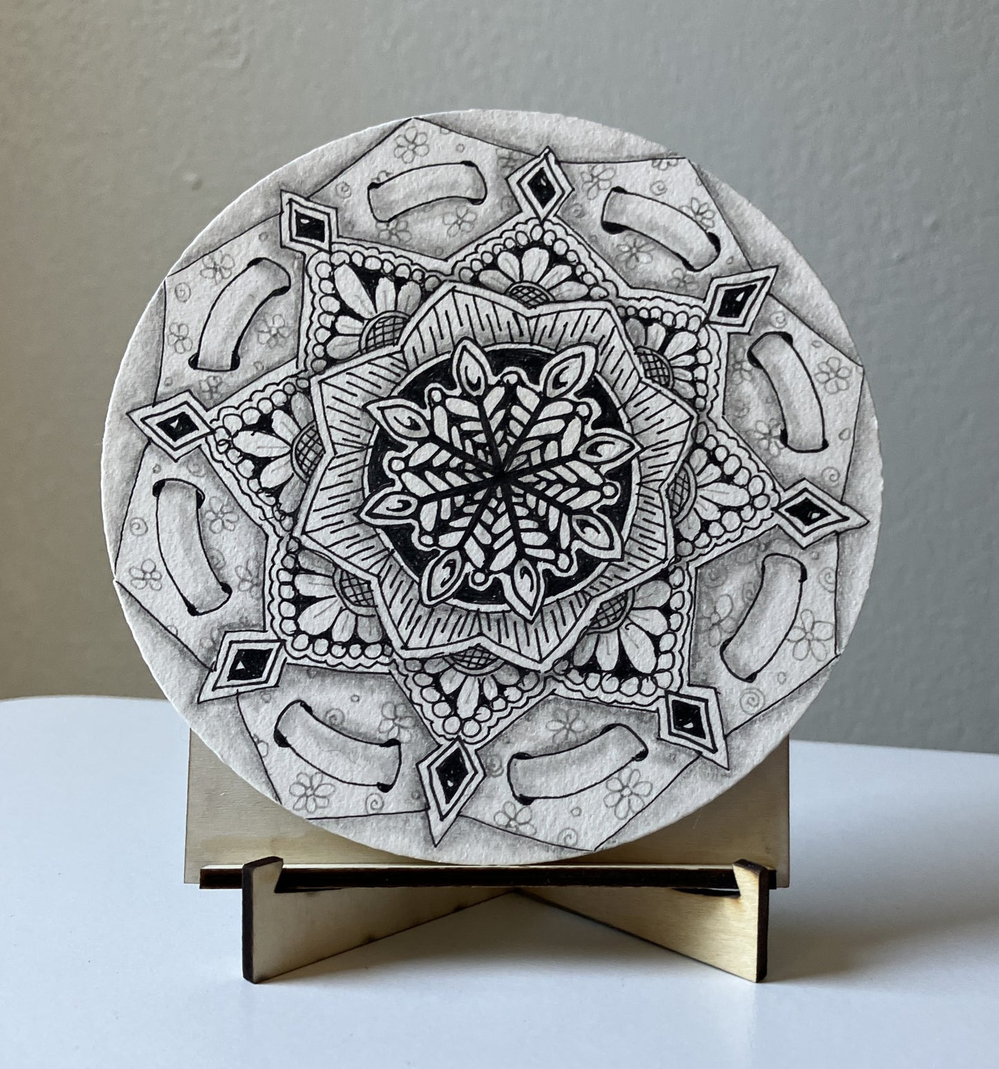 Wood Display Easel | Mini Stand for Zentangle® Tiles, Small Artwork & Photos