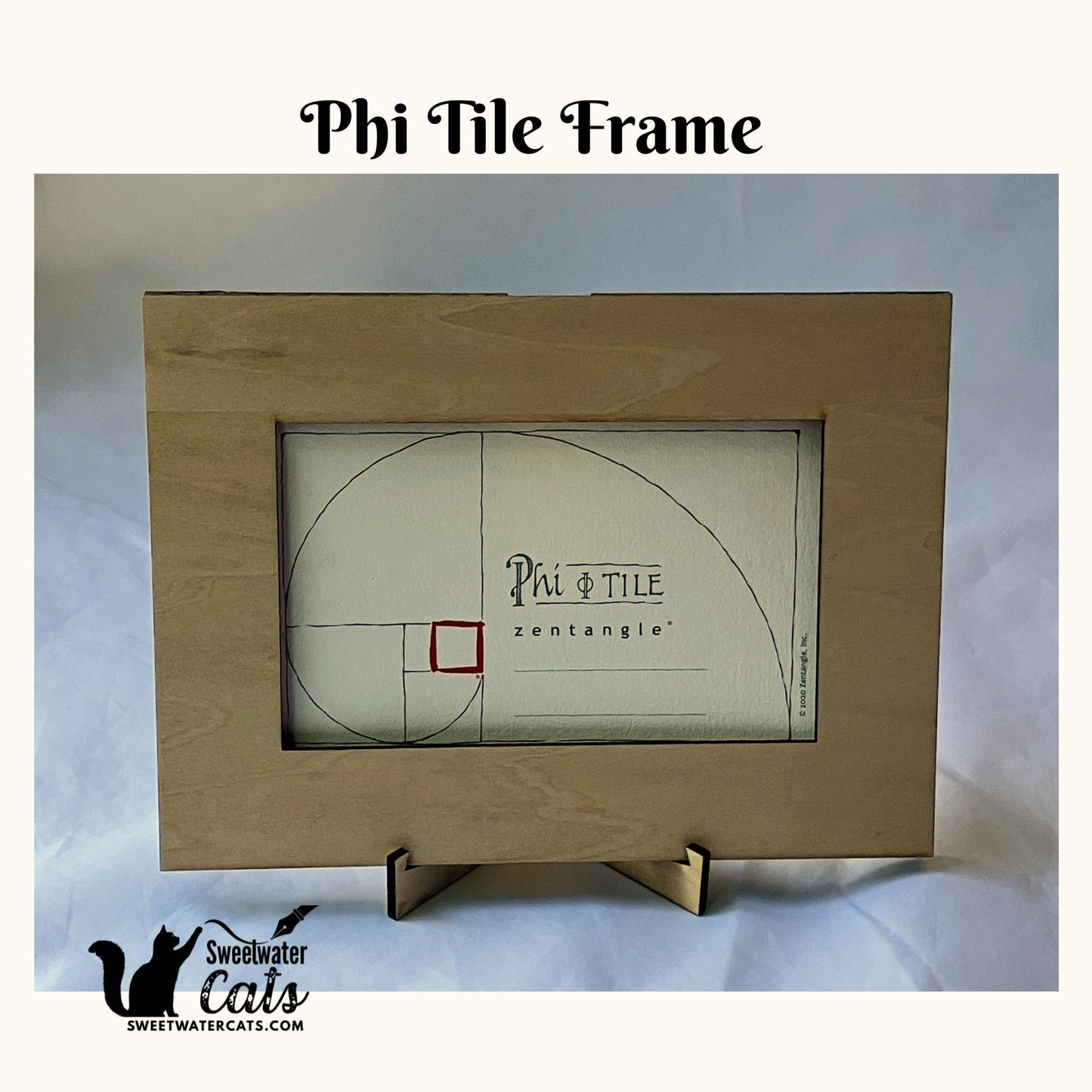 Handmade Zentangle® Phi Frame – 1 Tile Display