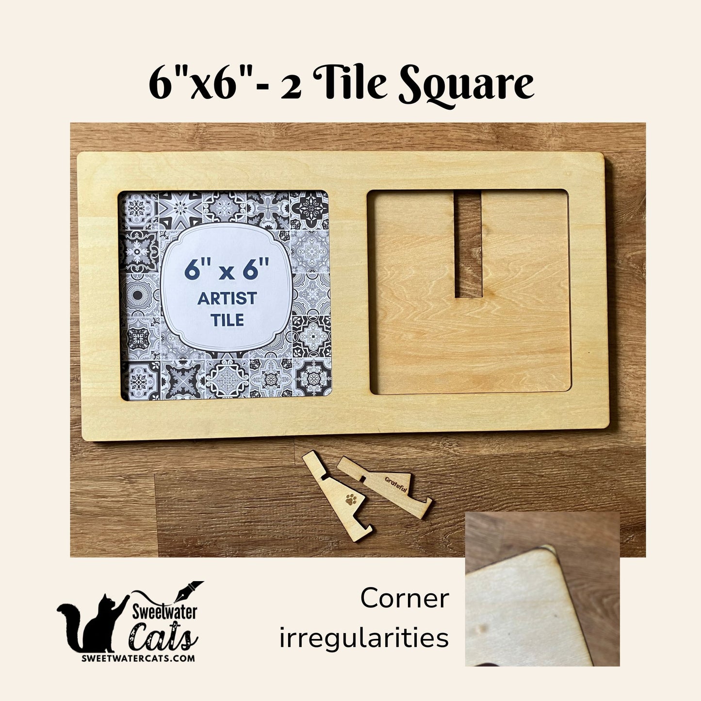Seconds - 6"x6" Artist Tile Duo - 25% off Retail $32