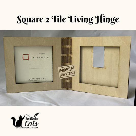 Handmade Zentangle® Square Living Hinge Frame – 2 Tile Display