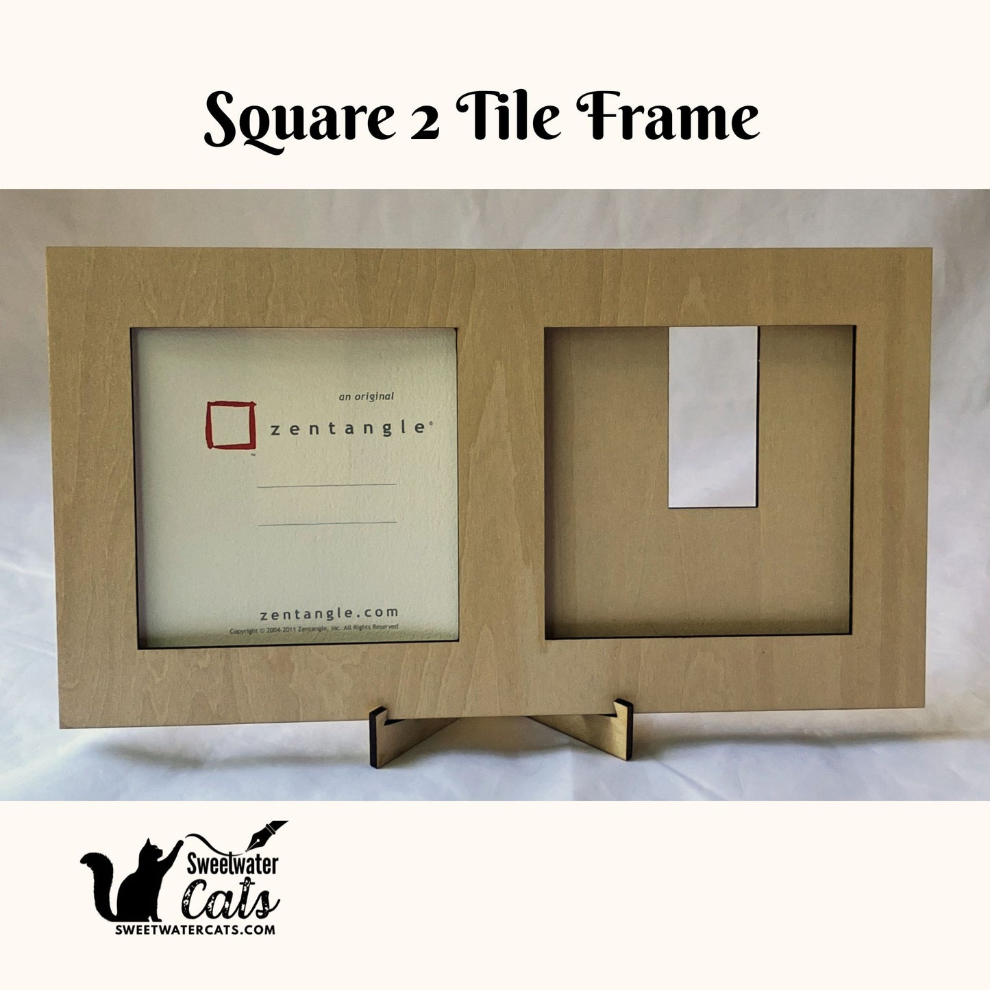 Handmade Zentangle® Square Frame – 2 Tile Display