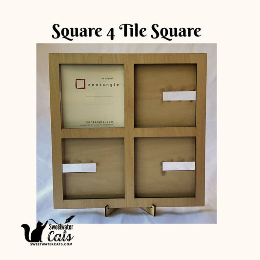 Handmade Zentangle® Square Frame – 4 Tile Square Display
