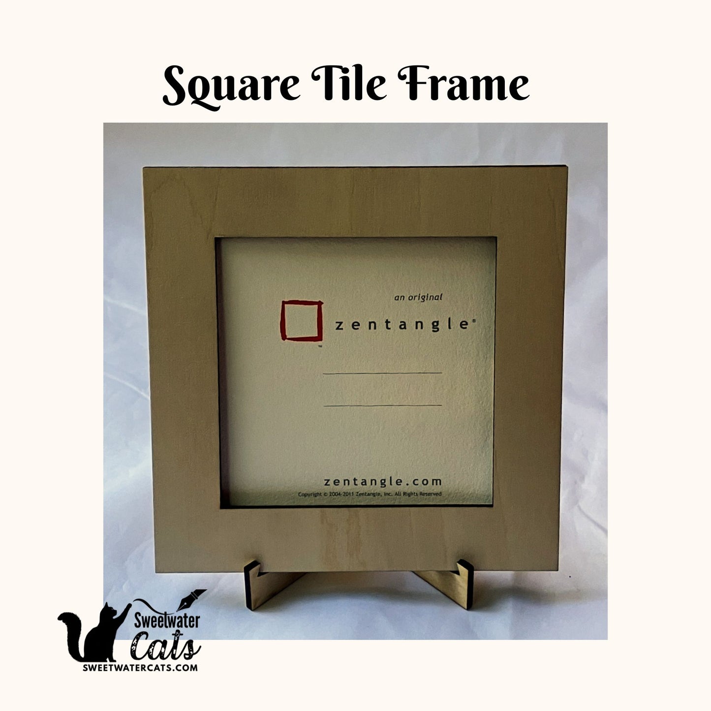 Handmade Zentangle® Square Frame – 1 Tile Display