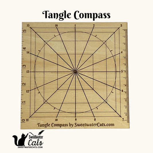 Tangle Compass – 6" Square Layout Tool – by Sweetwater Cats