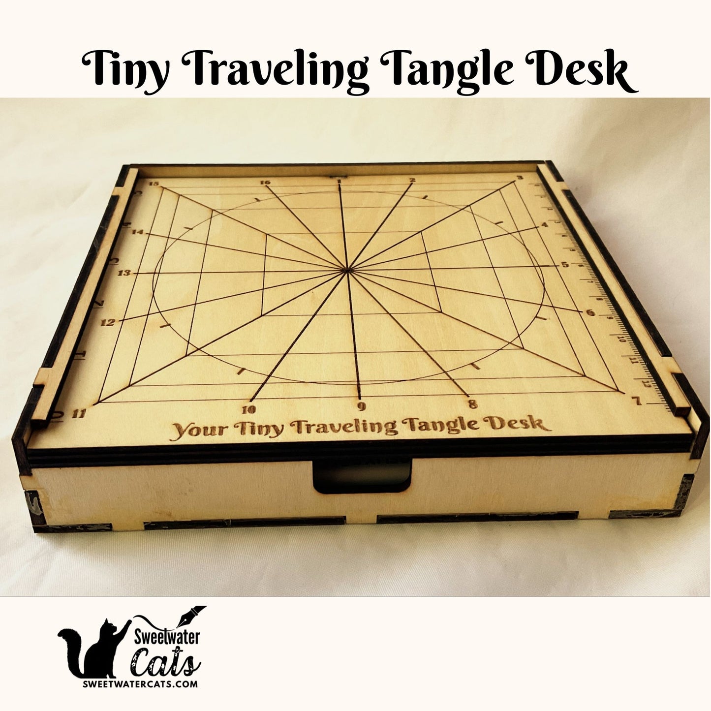 Your Tiny Traveling Tangle Desk – Portable Lap Desk with Magnetic Closure & Built-In Compass