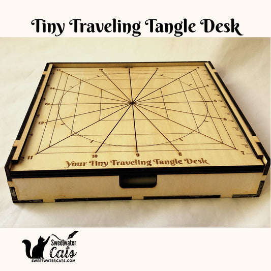 Your Tiny Traveling Tangle Desk – Portable Lap Desk with Magnetic Closure & Built-In Compass