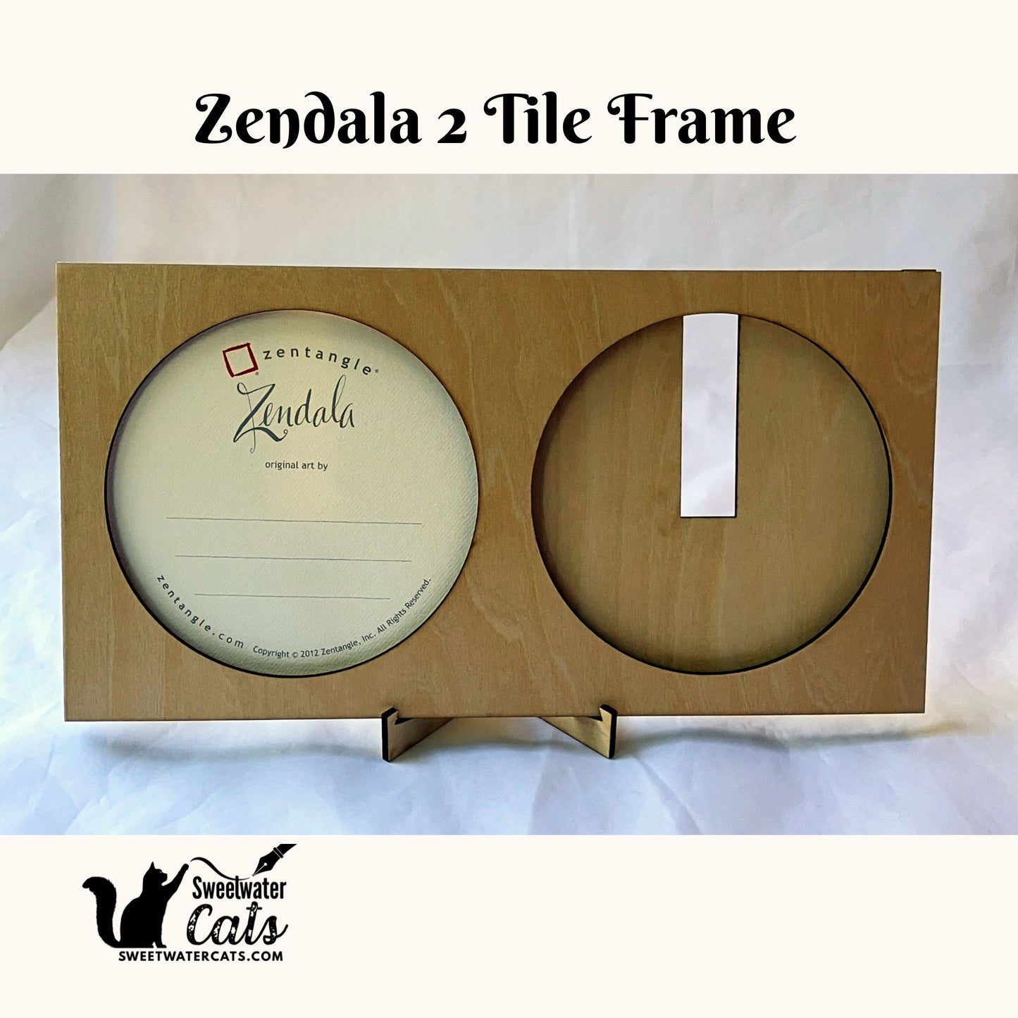 Handmade Zentangle® Zendala Frame – 2 Tile Display