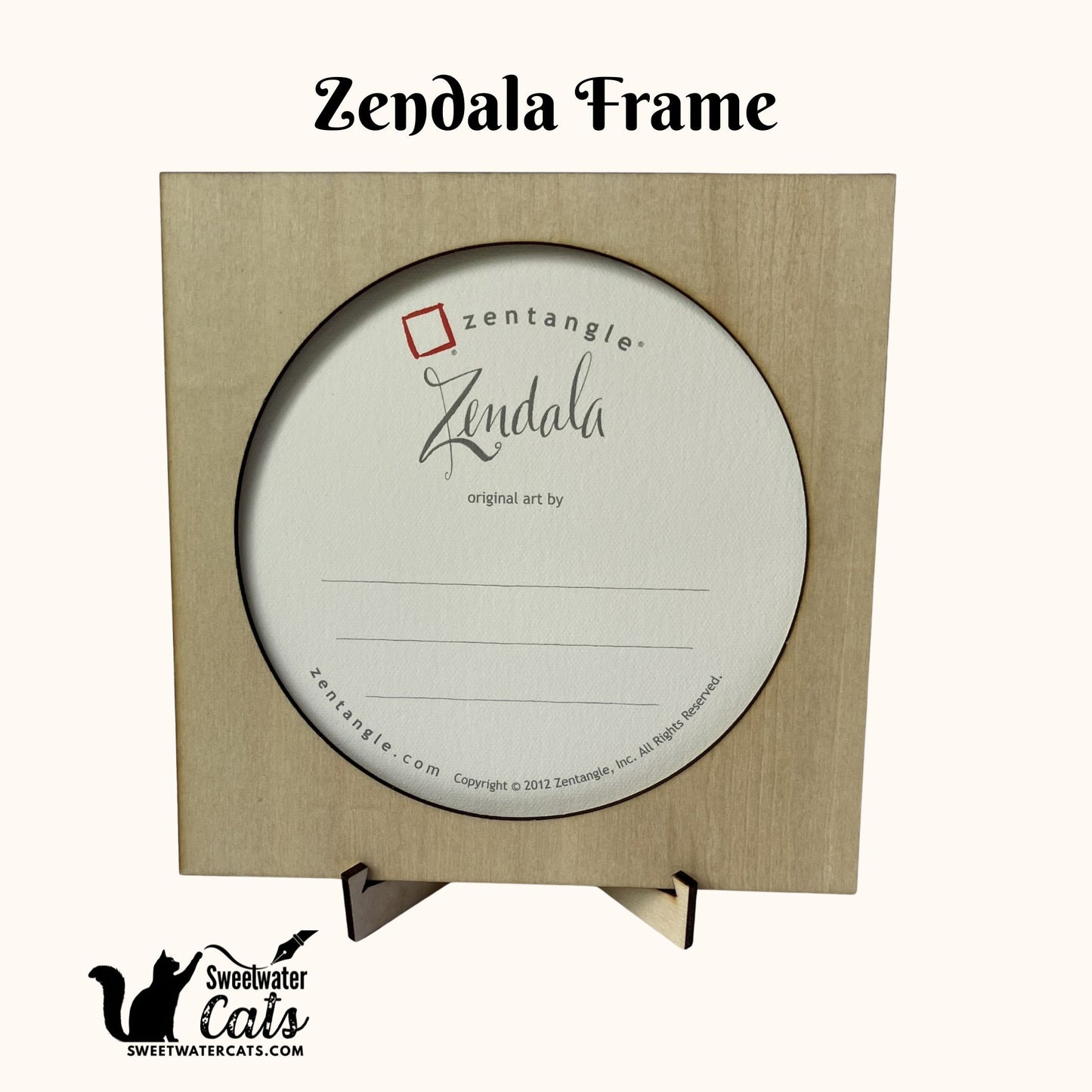 Handmade Zentangle® Zendala Frame – 1 Tile Display