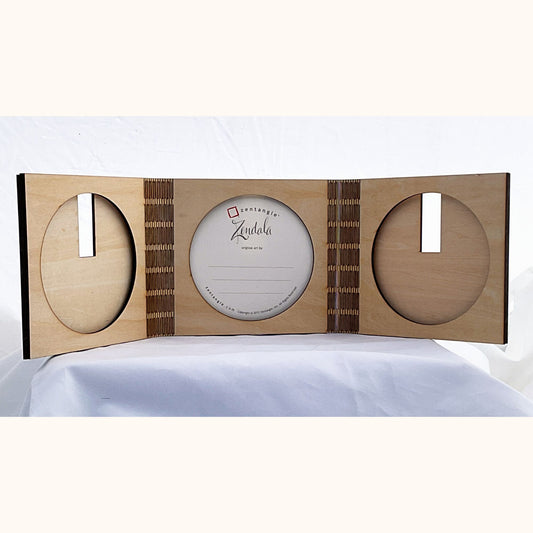 Handmade Zentangle® Zendala Living Hinge Frame – 3 Tile Display